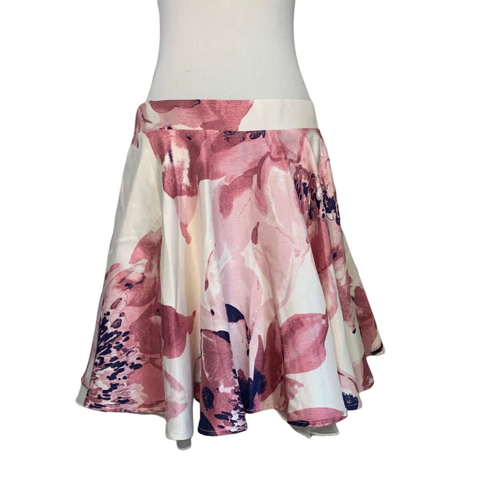 City Triangles Frilly Floral A-Line Skirt